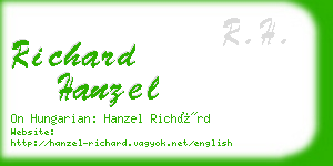 richard hanzel business card